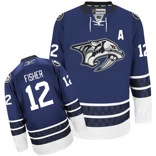 Classic Design Nashville Predators 12 Mike Fisher Blue Third NHL Hockey Jersey